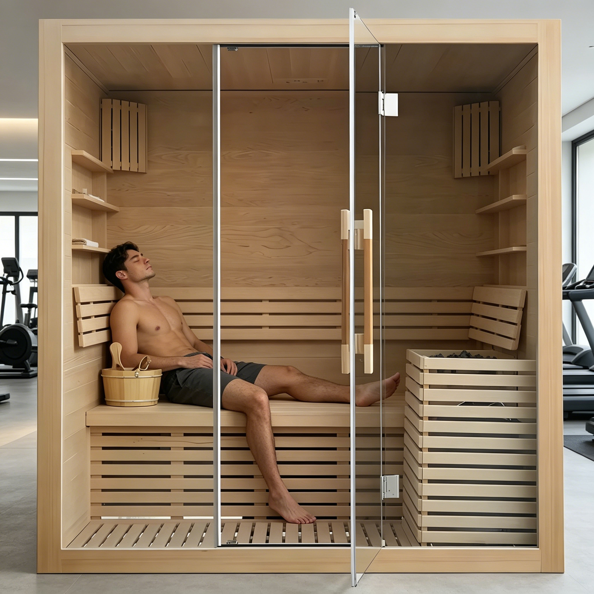 Spa Wellness Family - Zewnętrzna sauna relaksacyjna w drewnianym beczkowym